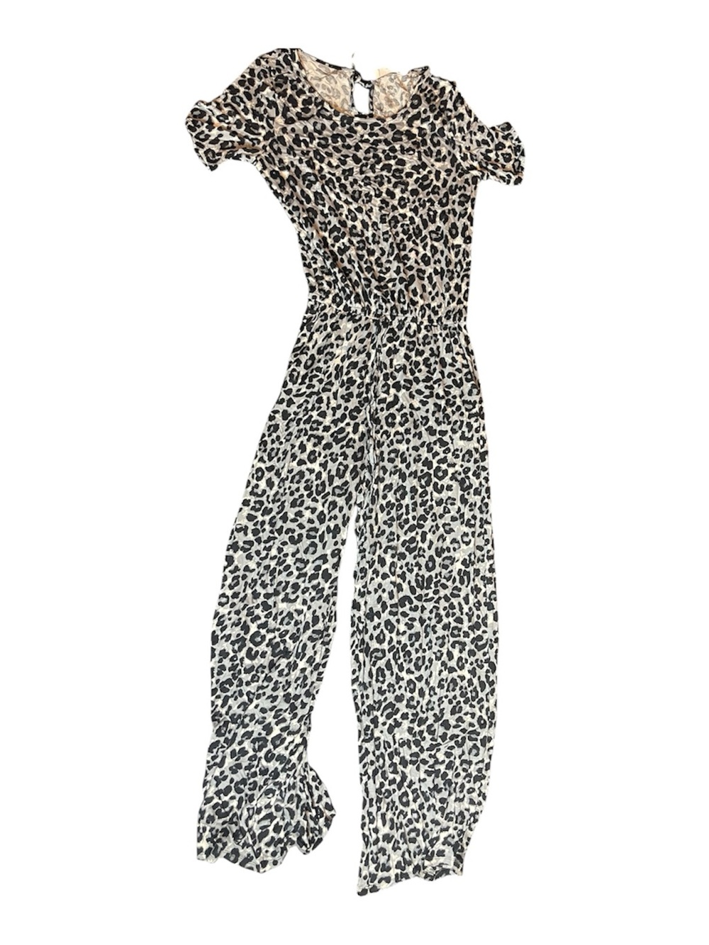 Zenana leopard print short-sleeve jumpsuit Size Medium - Picture 2 of 4